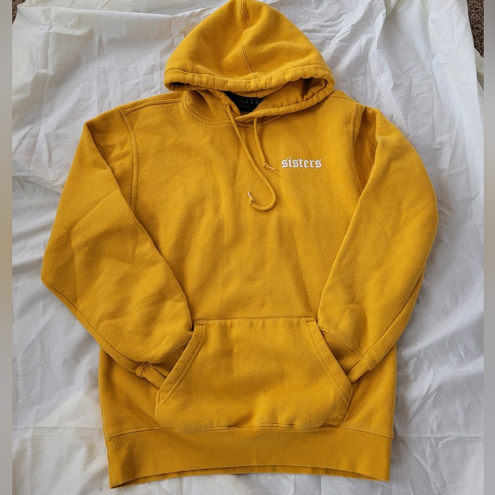 Sisters hoodie hooded unisex yellow hoodie hooded,100% Cotton,Made in USA,Size S